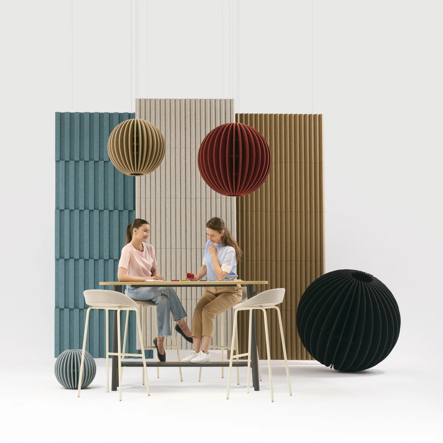 Globe flexxica acoustic pendant office lamp