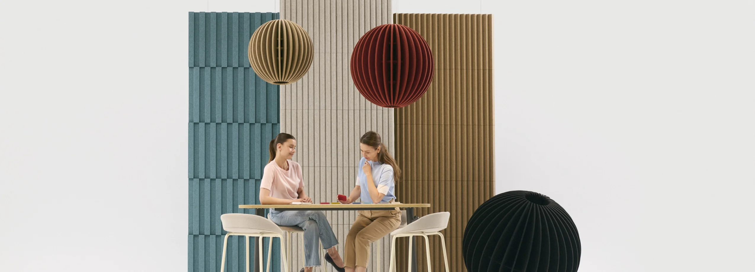 Globe flexxica acoustic pendant office lamp