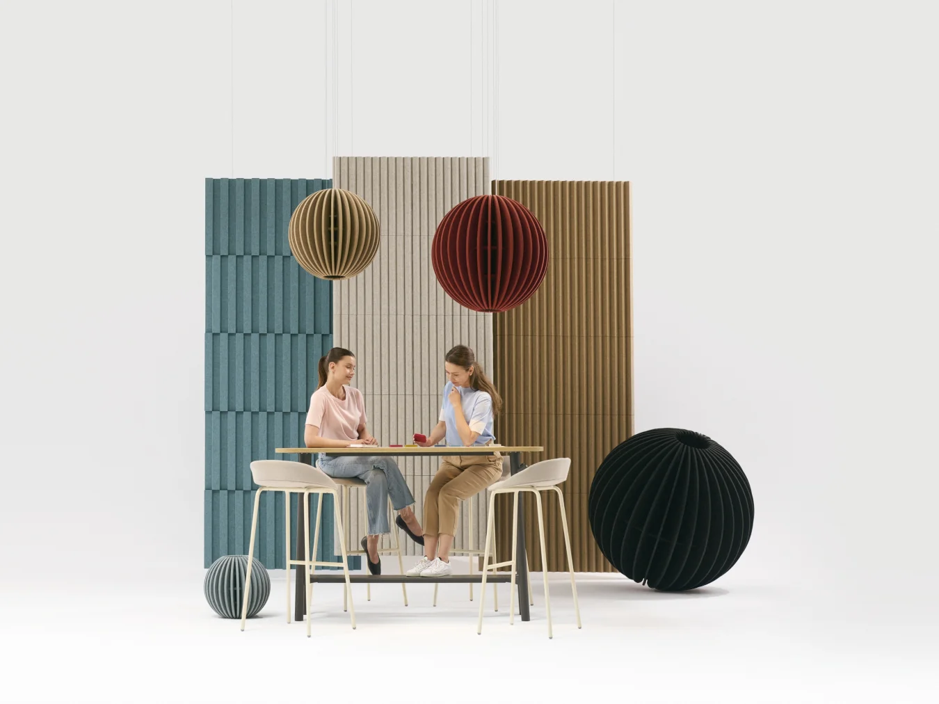 Globe flexxica acoustic pendant office lamp