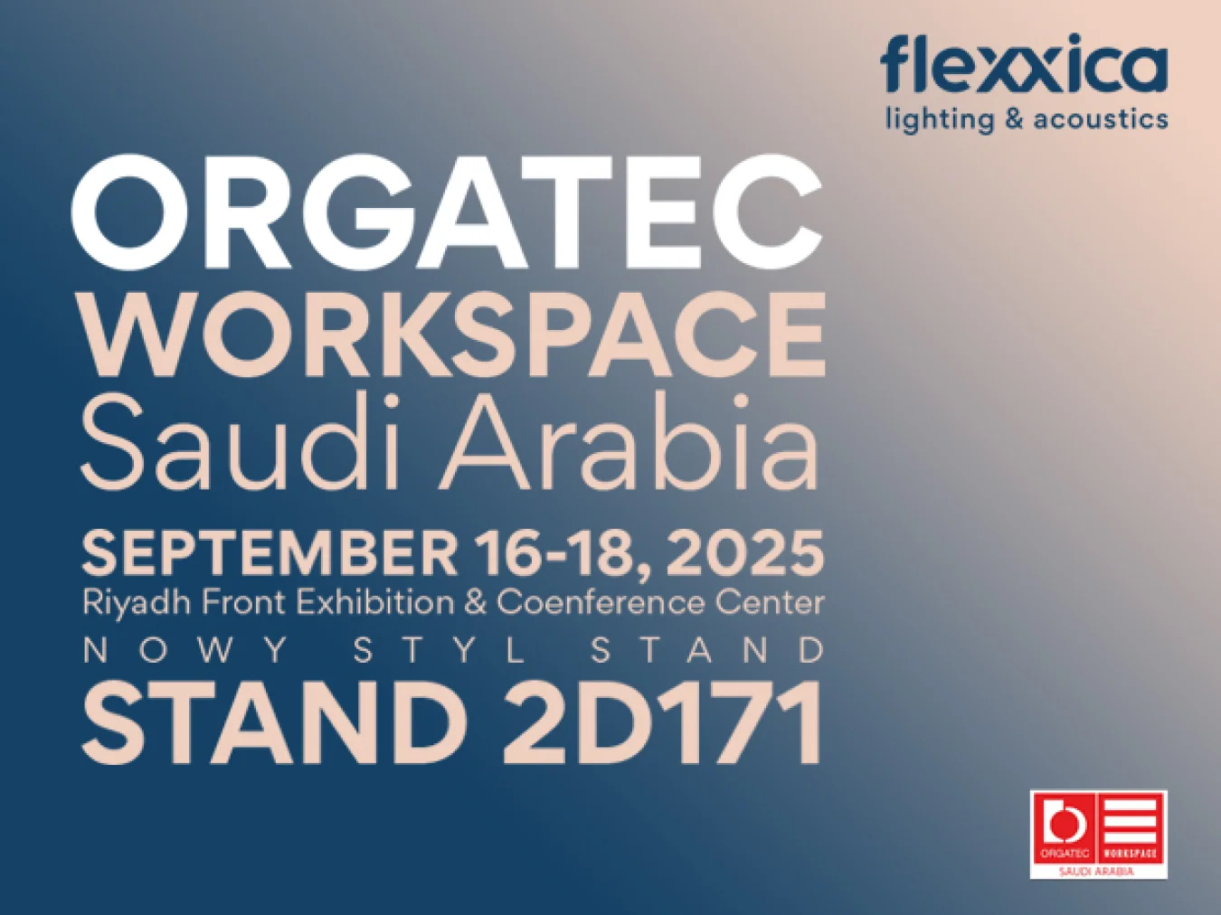 flexxica na targach ORGATEC Workspace w Arabii Saudyjskiej w 2025 r.