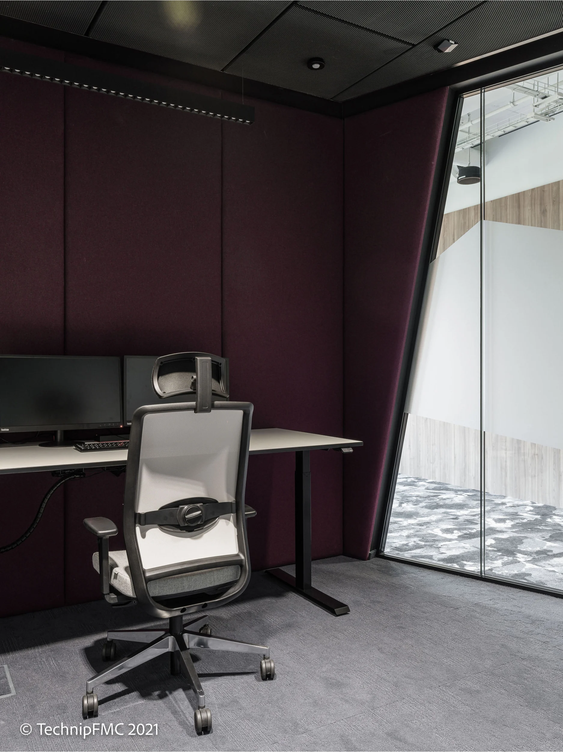 Linear office luminaire Flexxica Line 43 Dark Optics | flexxica